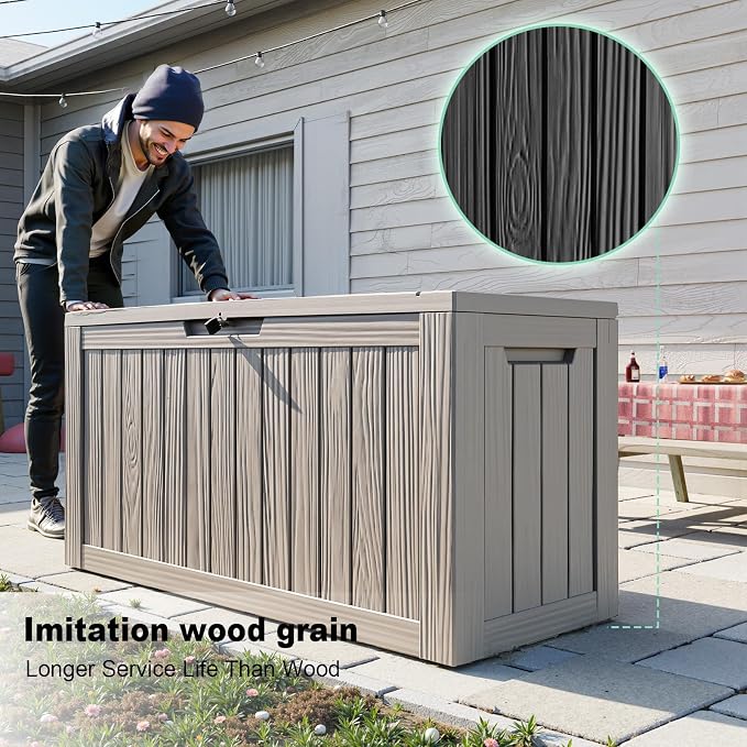 DRATO 80 Gallon Large Deck Box, Outdoor Storage Box - Image 7
