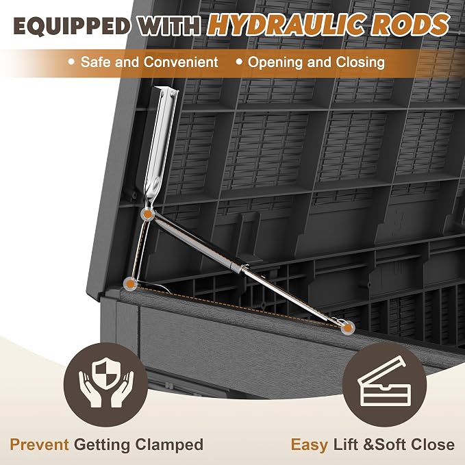 Outdoor Storage Box, Resin Deck Boxes Indoor and outdoor, Waterproof Storage - Image 5