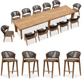 PURPLE LEAF 13-Piece Patio Dining Set Outdoor Furniture Rectangular Table and by PURPLELEAF