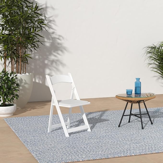 SIMPLEX 8 White Folding Chairs – Resin Stackable Foldable Chairs - Image 2