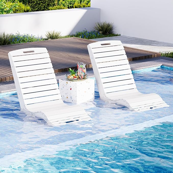 MELLCOM HDPE Pool Lounge Chair, in Pool Lounge Chair up to 10-Inches of Water - Image 8