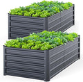 Ohuhu 6x3x1.5FT Metal Raised Garden Bed Outdoor, Reinforced Galvanized Steel by Ohuhu
