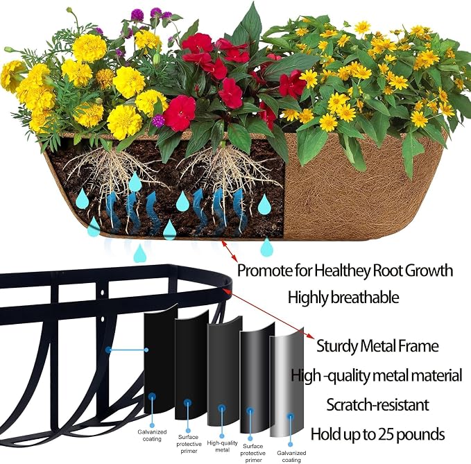 4 Pack 24" Railing Planter Window Box - Image 7