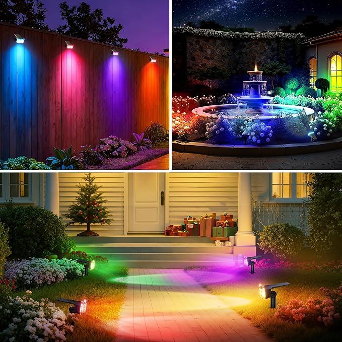 WdtPro Solar Color Changing Spot Lights, 8 Lighting Modes Solar Lights Outdoor - Image 6