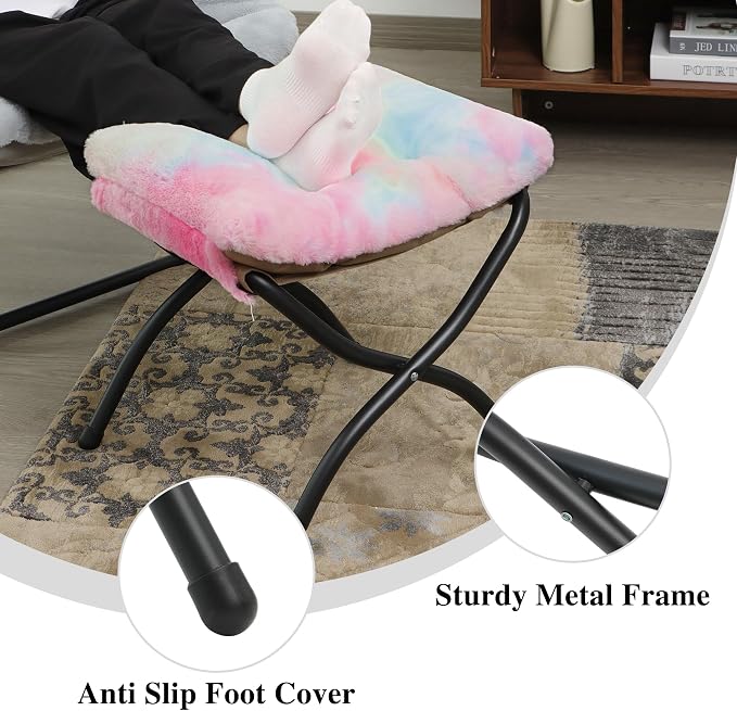 15" Folding Ottoman, Foldable Footrest Stool, Portable Small Foot Stool - Image 5