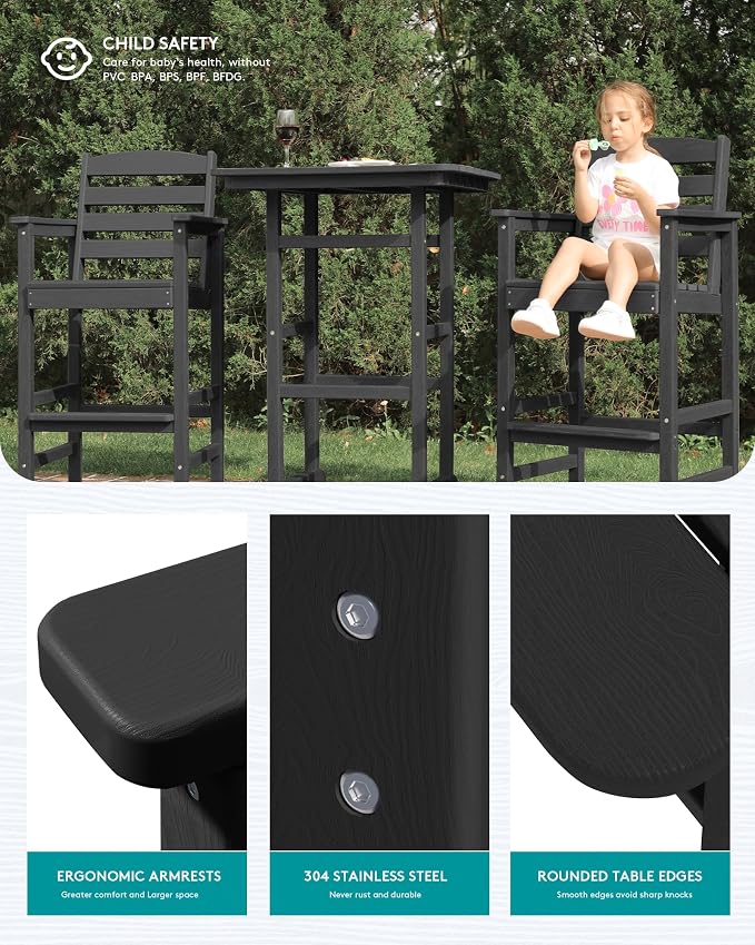 SERWALL 6 Pieces Outdoor Patio Bar Set - Image 4
