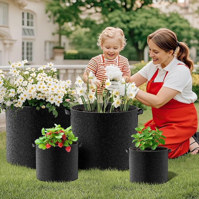 Land Guard 4-Pack Fabric Grow Bags 30 Gallon, Thickened Nonwoven Garden Pots - Image 7