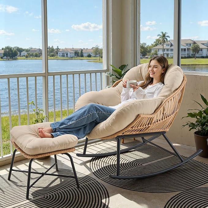 ONBRILL Papasan Rocking Chair - Image 3