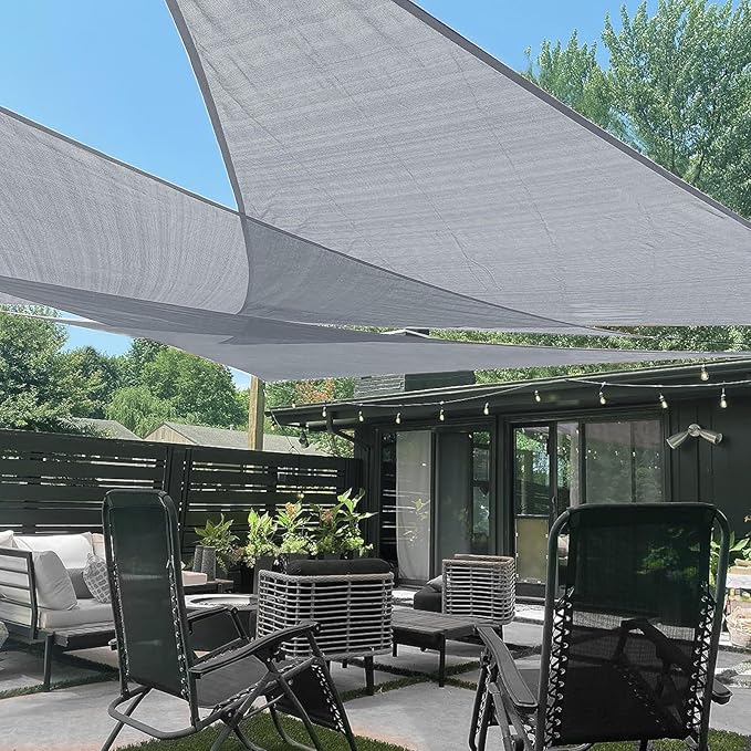 LOVE STORY 12' x 12' x 12' Triangle Silver Grey Sun Shade Sail Canopy UV Block by LOVESTORY