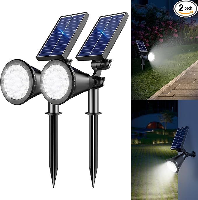 Solar Lights Outdoor Waterproof, 36 LEDs 1000LM Adjustable Solar Spot Lights by Unknown