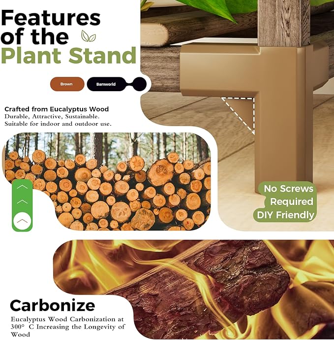 Bamworld Plant Stand with Wheels - Image 5