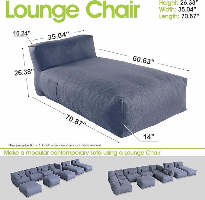Outdoor Bean Bed Chair Sun Lounger, Outdoor Couch Sofa - Image 2