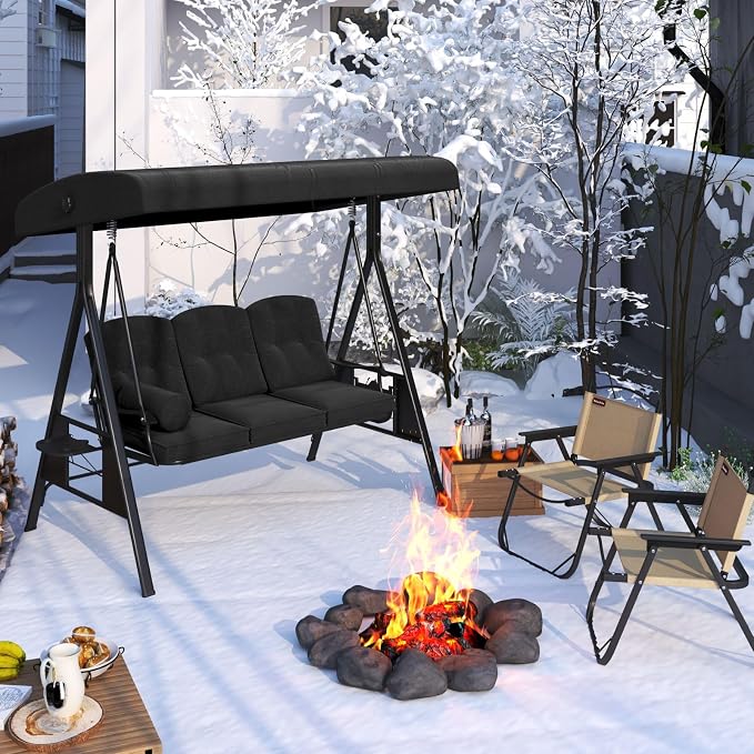 AECOJOY Outdoor Porch Swing, 3-Seat Porch Swing - Image 8