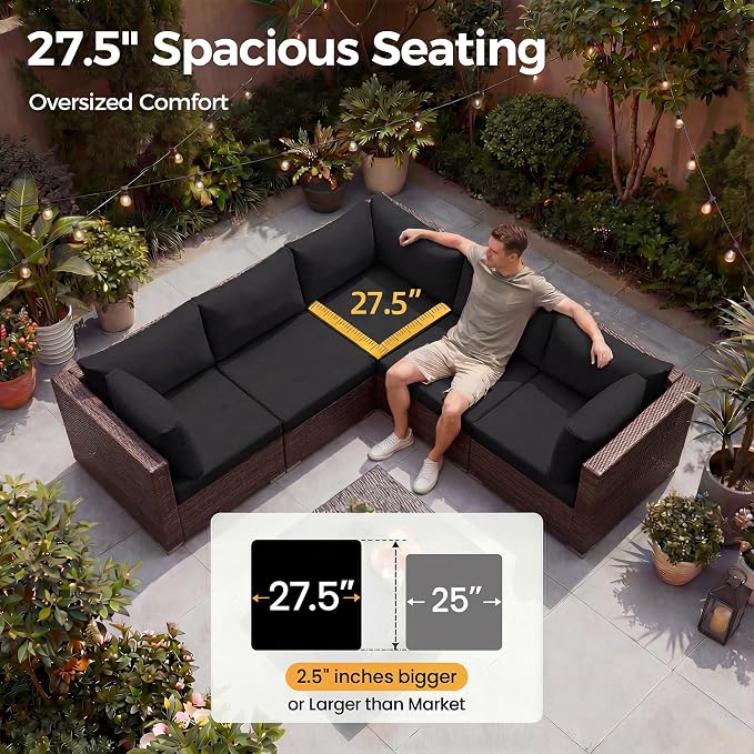 NICESOUL 29.3'' High Back Patio Set - Image 6