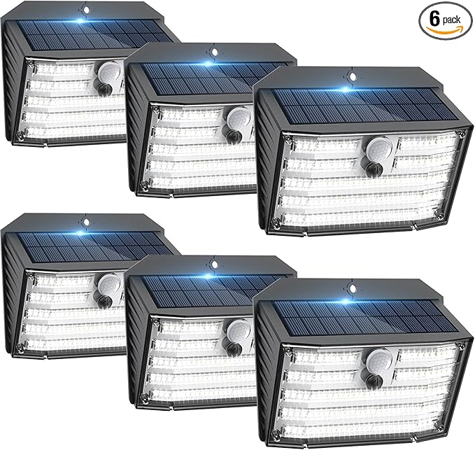 Solar Motion Lights Outdoor, Ultra Bright Solar Fence Lights by Claoner