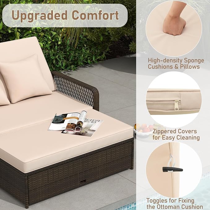 RELAX4LIFE Wicker Patio Outdoor Daybed - Image 5