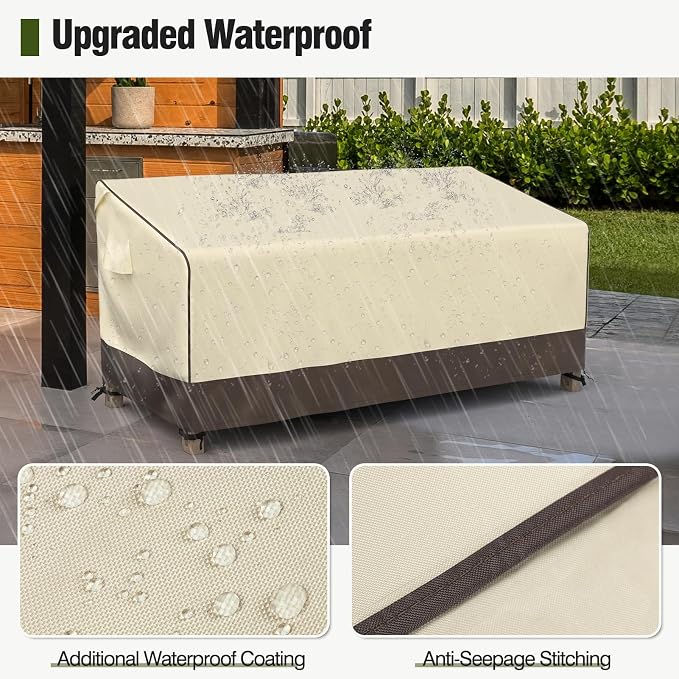 MR. COVER 3-Seater Outdoor Couch Cover Waterproof, 80 Inch Patio Furniture - Image 4