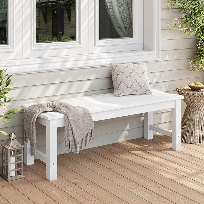 Stoog Outdoor Bench, 2-Person Patio Backless Bench, Outdoor Benches Weatherproof - Image 2