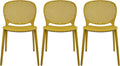 2xhome Set of 3 Patio Dining Chairs | Modern Stackable Outdoor Pool Side Chair by 2xhome