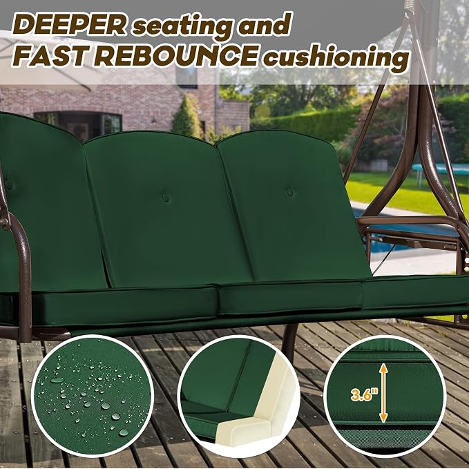 3 in 1 Patio Swing with Adjustable Canopy - Image 7