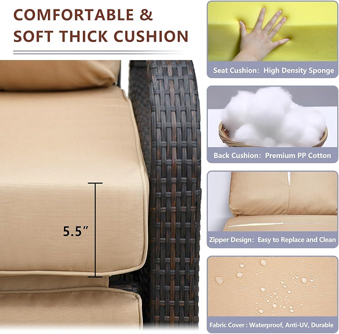 ATR ART TO REAL Outdoor Recliner, Outdoor Wicker Recliner Chair - Image 5
