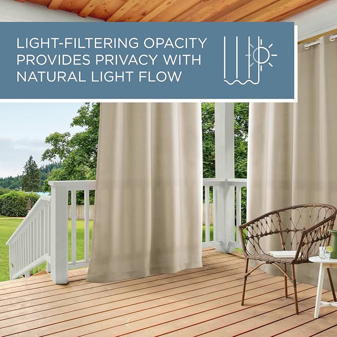TOWN & COUNTRY BASICS Cabana Solid Heavyweight Indoor Outdoor Curtains - Image 9