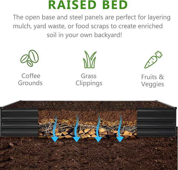 2PCS 12x3x1ft Galvanized Raised Garden Bed Kit, Metal Planter Box - Image 3