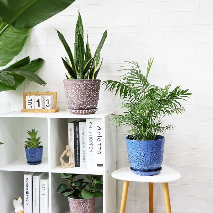 Gepege 8 Inch Plant Pot for Plants, Ceramic Planter - Image 5