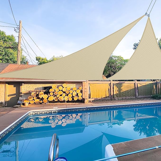E&K Sunrise 21' x 21' x 21' Sun Shade Sail Triangle Canopy Shade Cover UV Block by EKSUNRISEINC