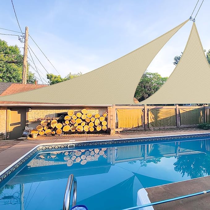 E&K Sunrise 17' x 17' x 17' Sun Shade Sail Triangle Canopy Shade Cover UV Block by EKSUNRISEINC