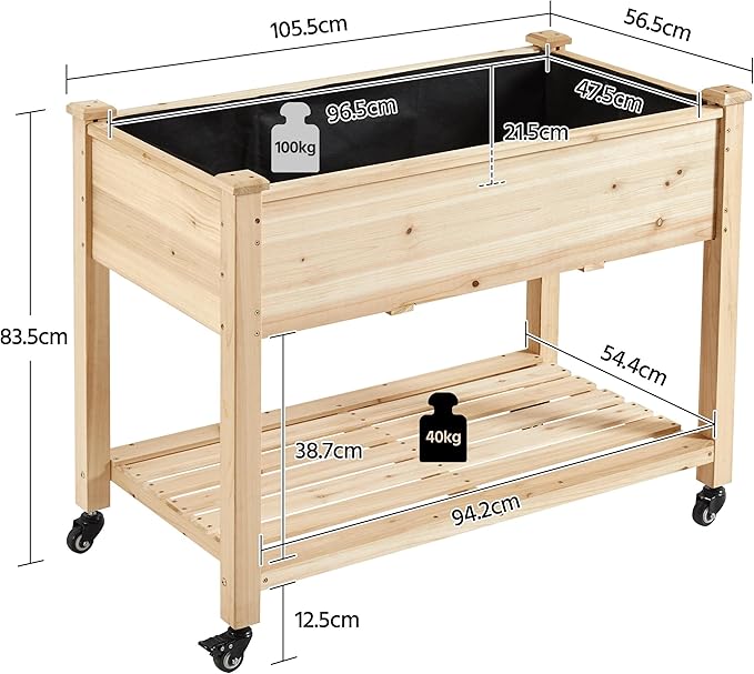 Yaheetech 42x23x33in Wooden Raised Garden Bed - Image 7