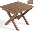 SERWALL Folding Outdoor Side Table, HDPE Adirondack End Table, No Assembly by SERWALL