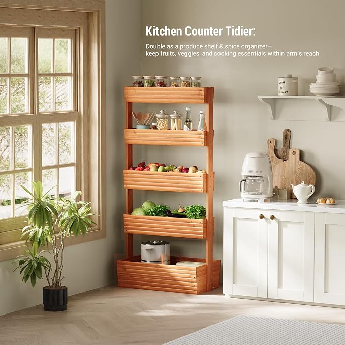 Vertical Wooden Raised Garden Bed Planters Wood Planter Kit Plant Stand Flower - Image 7