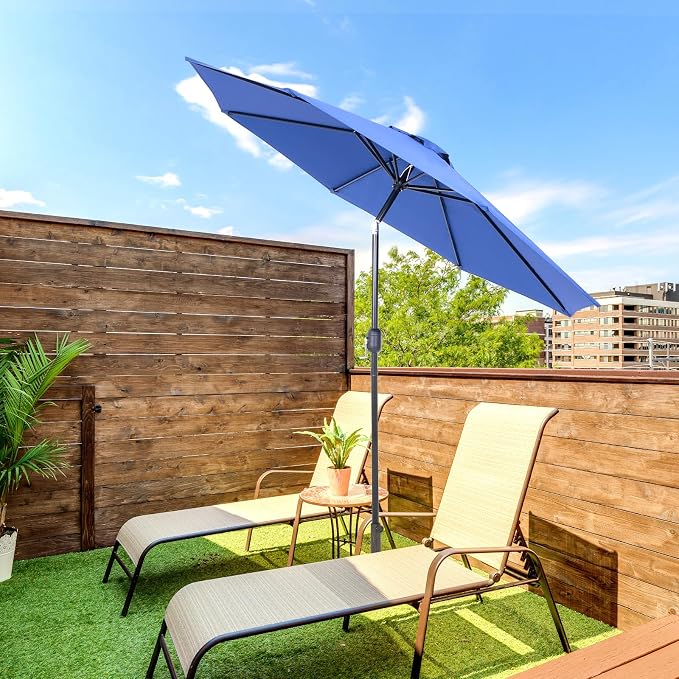 Backyard Expressions 9 ft. Patio Umbrella, Market Table Umbrella w/Tilt and - Image 3
