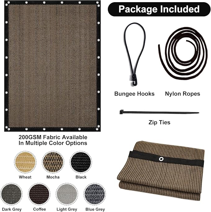 Artpuch 90% Sun Shade Cloth, 4 x 8 FT Pergola Shade Cover Canopy - Image 7