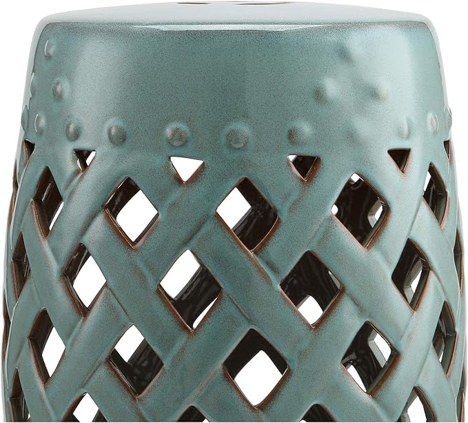 Outsunny 13" x 18" Ceramic Garden Stool - Image 9