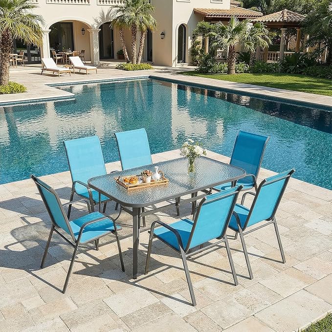 MAMIZO Patio Dining Chairs, Stackable All Weather Teslin Chair, Heavy Duty - Image 9