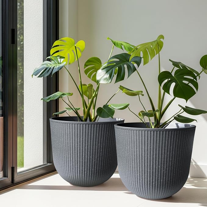 WORTH Garden Round Large Planter Pot Set of 2-17.5" Dia x 15.5" H - Image 8