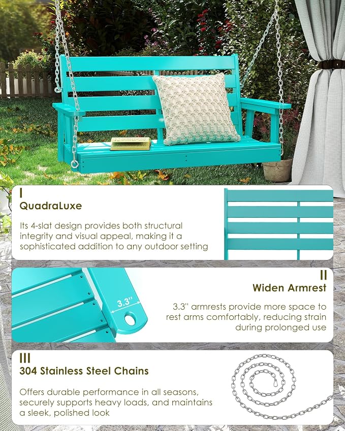 GREENVINES Porch Swing | 51’’ | HDPE Plastic | - Image 7