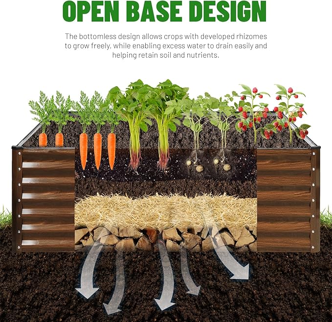 SnugNiture Galvanized Raised Garden Bed 4x4x2FT Outdoor Large Metal Planter Box - Image 4