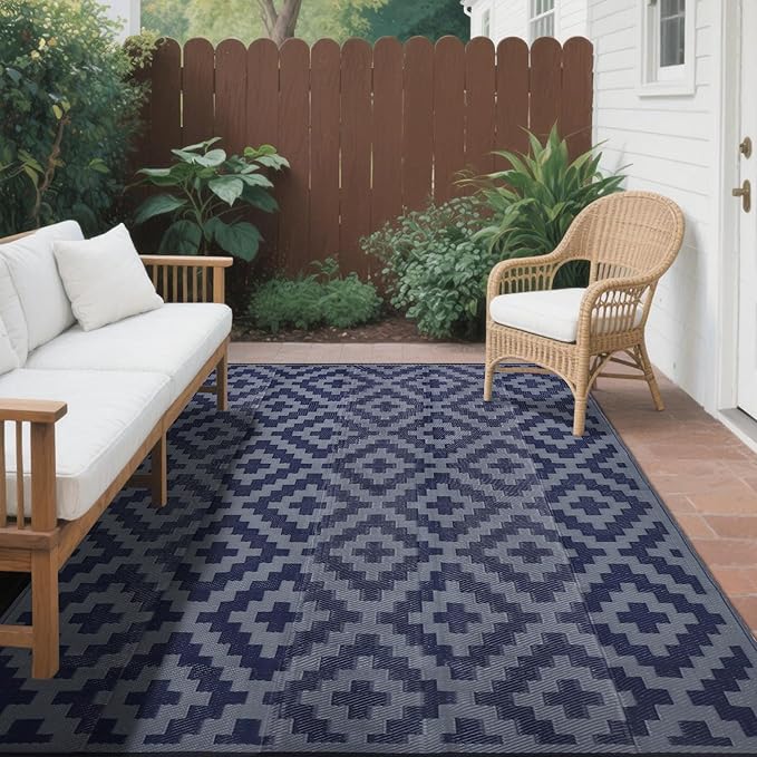 SAND MINE Reversible Mats, Plastic Straw Rug, Modern Area Rug, Large Floor Mat - Image 5