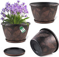 11 inch Plant Pot, 3 Pack Large Pots by Svxtoby
