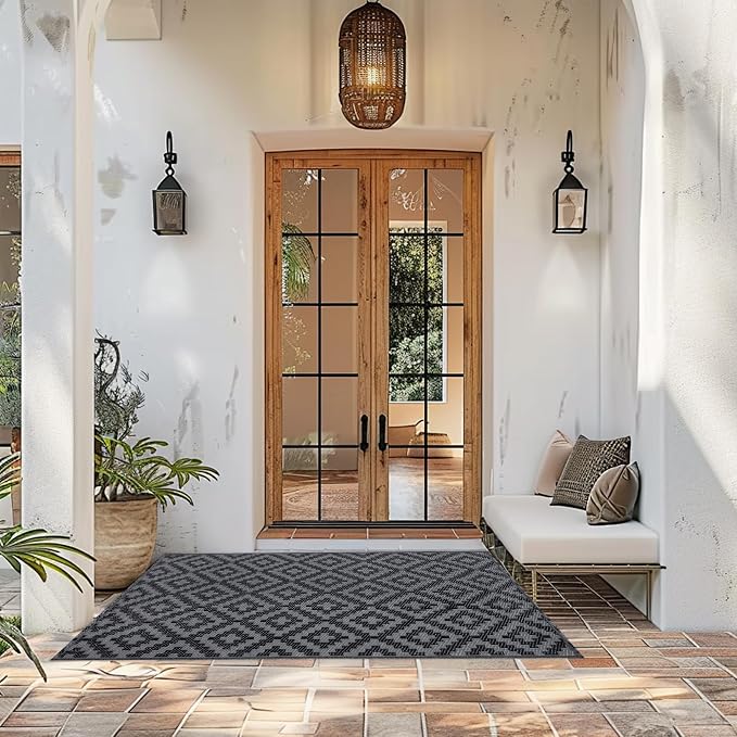 SAND MINE Waterproof Outdoor Rug 8x8 ft, Plastic Reversible Rug, Modern Area Rug - Image 7