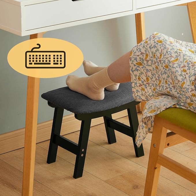 Foot Stool Ottoman Foot Rest Under Desk, Small Stool - Image 8