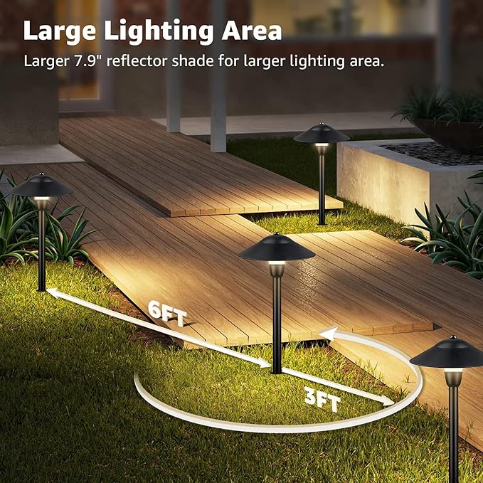 SUNVIE Low Voltage Pathway Lights Wired Path Light Outdoor 3W 12-24V 3000K - Image 4
