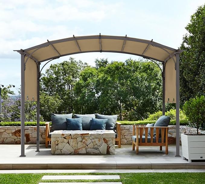 85''x 208'' Universal Doubleton Steel Pergola Replacement Cover - Image 7