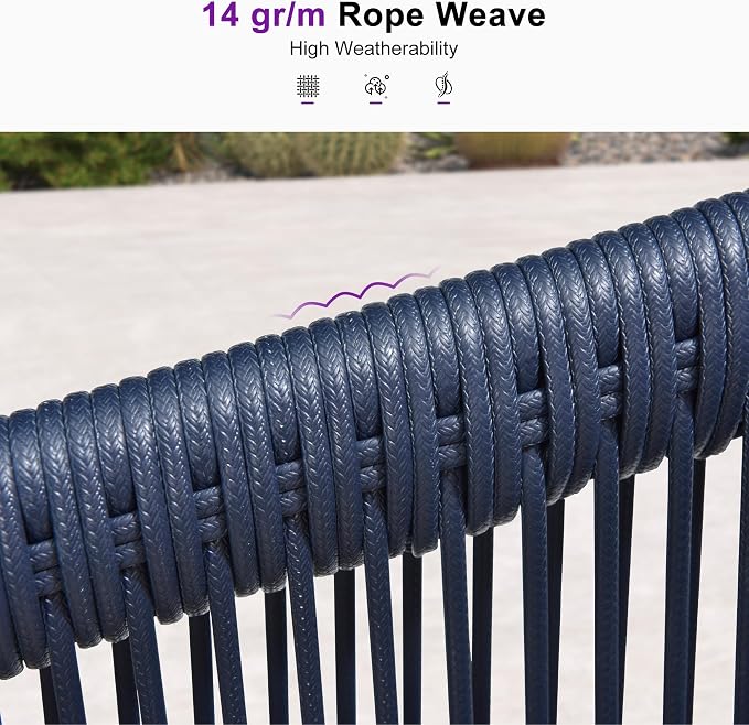 PURPLE LEAF Patio Dining Set for 18 All-Weather Wicker Aluminium 20 Piece - Image 4