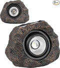 Solar Rock Lights Outdoor – 2 Pack Waterproof LED Landscape Garden Spotlights by VISFLAIR