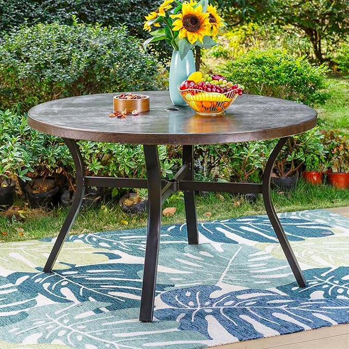 PHI VILLA 44 Inch Large Metal Round Table - Image 2