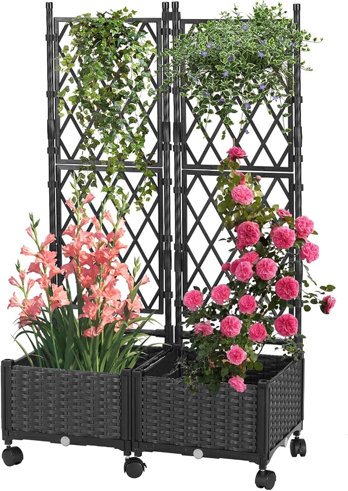 Raised Garden Beds with Screen Outdoor, Garden Trellis by yotoworthgardenhome